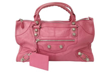 Load image into Gallery viewer, BALENCIAGA バレンシアガ ジャイアント ワーク ハンドバッグ ピンク レザー 173080 シルバー金具 スタッズ ワンショルダー 良品 中古 4b003729