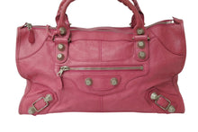 Load image into Gallery viewer, BALENCIAGA バレンシアガ ジャイアント ワーク ハンドバッグ ピンク レザー 173080 シルバー金具 スタッズ ワンショルダー 良品 中古 4b003729