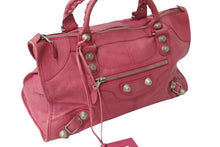Load image into Gallery viewer, BALENCIAGA バレンシアガ ジャイアント ワーク ハンドバッグ ピンク レザー 173080 シルバー金具 スタッズ ワンショルダー 良品 中古 4b003729