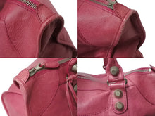 Load image into Gallery viewer, BALENCIAGA バレンシアガ ジャイアント ワーク ハンドバッグ ピンク レザー 173080 シルバー金具 スタッズ ワンショルダー 良品 中古 4b003729