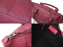 Load image into Gallery viewer, BALENCIAGA バレンシアガ ジャイアント ワーク ハンドバッグ ピンク レザー 173080 シルバー金具 スタッズ ワンショルダー 良品 中古 4b003729