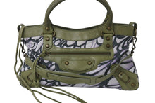 Load image into Gallery viewer, BALENCIAGA バレンシアガ 花柄 The City ザシティ 2WAY ハンドバッグ レザー ナイロン グリーン ワンショルダー 良品 中古 4b003730