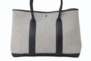 HERMES エルメス ハンドバッグ ハンドバッグ ガーデンパーティPM トワルアッシュ ベージュ 美品 中古 4b003731