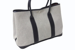HERMES エルメス ハンドバッグ ハンドバッグ ガーデンパーティPM トワルアッシュ ベージュ 美品 中古 4b003731