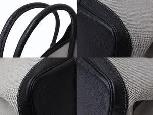 HERMES エルメス ハンドバッグ ハンドバッグ ガーデンパーティPM トワルアッシュ ベージュ 美品 中古 4b003731