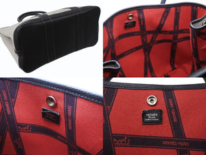 HERMES エルメス ハンドバッグ ハンドバッグ ガーデンパーティPM トワルアッシュ ベージュ 美品 中古 4b003731