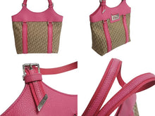 Load image into Gallery viewer, Christian Dior クリスチャンディオール ハンドバッグ トロッター ロゴプレート 09-BO-0095 カーキ ピンク キャンバス レザー 美品 中古 4b003736