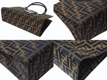 Load image into Gallery viewer, FENDI フェンディ ハンドバッグ ワンショルダーバッグ ズッカ柄 09158081992 キャンバス レザーブラウン シルバー金具 良品 中古 4b003737