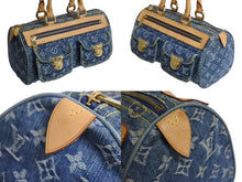 Load image into Gallery viewer, 極美品 LOUIS VUITTON ルイヴィトン ネオスピーディ ハンドバッグ M95019 モノグラム デニム インディゴブルー ゴールド金具 中古 4b003739