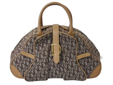 Christian Dior クリスチャンディオール ダブルサドル ハンドバッグ MA-1001 トロッター柄 ガリアーノ期 美品 中古 4b003741
