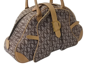 Christian Dior クリスチャンディオール ダブルサドル ハンドバッグ MA-1001 トロッター柄 ガリアーノ期 美品 中古 4b003741