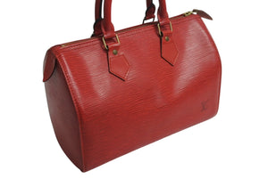 LOUIS VUITTON ルイヴィトン スピーディ25 ハンドバッグ ミニボストンバッグ エピレザー M43017 カスティリアンレッド 美品 中古 4b003745