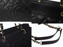 Load image into Gallery viewer, CHANEL シャネル チェーンボストンバッグ 8番台 ココマーク キャビアスキン ブラック イタリア製 ゴールド金具 美品 中古 4b003746