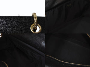 CHANEL シャネル チェーンボストンバッグ 8番台 ココマーク キャビアスキン ブラック イタリア製 ゴールド金具 美品 中古 4b003746