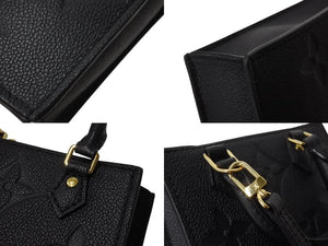 極美品 LOUIS VUITTON ルイヴィトン ハンドバッグ プティット・サックプラ モノグラムアンプラント M81417 ブラック 中古 4b003748