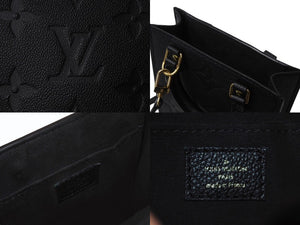 極美品 LOUIS VUITTON ルイヴィトン ハンドバッグ プティット・サックプラ モノグラムアンプラント M81417 ブラック 中古 4b003748