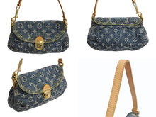 Load image into Gallery viewer, LOUIS VUITTON ルイヴィトン ミニプリーティ ワンショルダーバッグ M95050 モノグラム デニム レザー ゴールド金具 美品 中古 4b003750