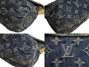 LOUIS VUITTON ルイヴィトン ミニプリーティ ワンショルダーバッグ M95050 モノグラム デニム レザー ゴールド金具 美品 中古 4b003750
