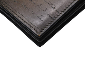 Berluti ベルルッティ スクリット カリグラフィ サンタル レザー ジップ ロングウォレット 長財布 サンドベージュ N235749 ロゴ 小物 美品 中古 4b003751