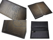 Load image into Gallery viewer, Berluti ベルルッティ スクリット カリグラフィ サンタル レザー ジップ ロングウォレット 長財布 サンドベージュ N235749 ロゴ 小物 美品 中古 4b003751