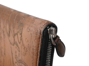 Berluti ベルルッティ カリグラフィ イタウバネオ パティーヌ レザー ジップ ロングウォレット 長財布 サンドベージュ 美品 中古 4b003752