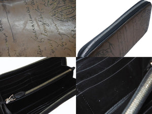 Berluti ベルルッティ カリグラフィ イタウバネオ パティーヌ レザー ジップ ロングウォレット 長財布 サンドベージュ 美品 中古 4b003752