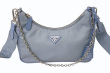 Load image into Gallery viewer, PRADA プラダ Re-Edition 2005 ショルダーバッグ 1BH204 2WAY Re-Nylon リナイロン ライトブルー トライアングルロゴ 美品 中古 4b003753