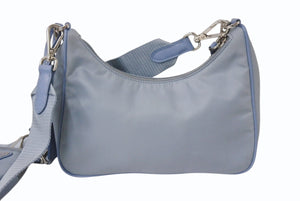PRADA プラダ Re-Edition 2005 ショルダーバッグ 1BH204 2WAY Re-Nylon リナイロン ライトブルー トライアングルロゴ 美品 中古 4b003753