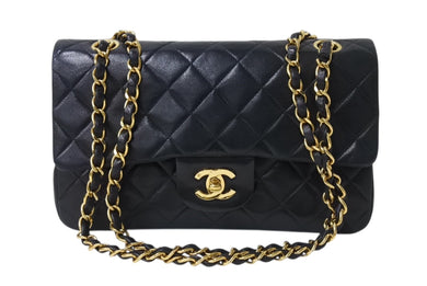 CHANEL シャネル マトラッセ23 Wフラップ Wチェーンショルダーバッグ 2番台 ラムスキン ココマーク ブラック 美品 中古 4b003754