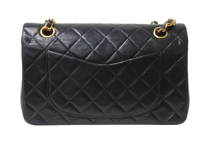 CHANEL シャネル マトラッセ23 Wフラップ Wチェーンショルダーバッグ 2番台 ラムスキン ココマーク ブラック 美品 中古 4b003754