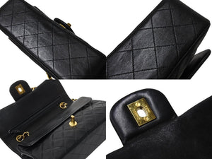 CHANEL シャネル マトラッセ23 Wフラップ Wチェーンショルダーバッグ 2番台 ラムスキン ココマーク ブラック 美品 中古 4b003754