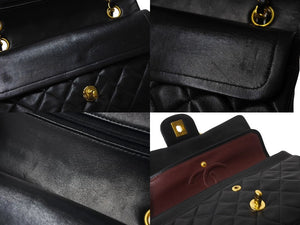CHANEL シャネル マトラッセ23 Wフラップ Wチェーンショルダーバッグ 2番台 ラムスキン ココマーク ブラック 美品 中古 4b003754
