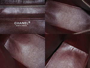 CHANEL シャネル 復刻トートバッグ ハンドバッグ 11番台 キャビアスキン ボルドー ココマーク ロゴ 鞄 シルバー金具 美品 中古 4b003755