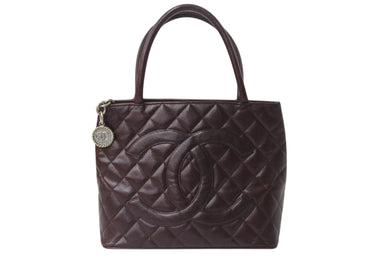 CHANEL シャネル 復刻トートバッグ ハンドバッグ 11番台 キャビアスキン ボルドー ココマーク ロゴ 鞄 シルバー金具 美品 中古 4b003755
