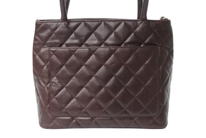 CHANEL シャネル 復刻トートバッグ ハンドバッグ 11番台 キャビアスキン ボルドー ココマーク ロゴ 鞄 シルバー金具 美品 中古 4b003755