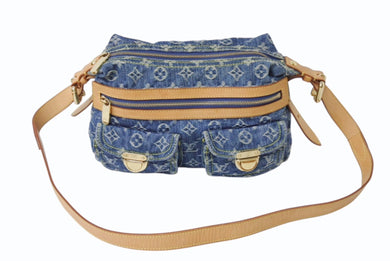 LOUIS VUITTON ルイヴィトン モノグラムデニム バギーPM ショルダーバッグ ワンショルダー M95049 インディゴブルー 美品 中古 4b003757