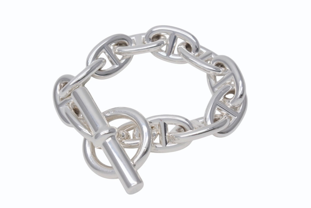 新品同様 HERMES エルメス シェーヌダンクルTGMブレスレット 11コマ 25AG006370 シルバー925 105.4g 中古 4b003759