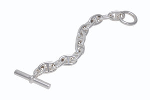新品同様 HERMES エルメス シェーヌダンクルTGMブレスレット 11コマ 25AG006370 シルバー925 105.4g 中古 4b003759