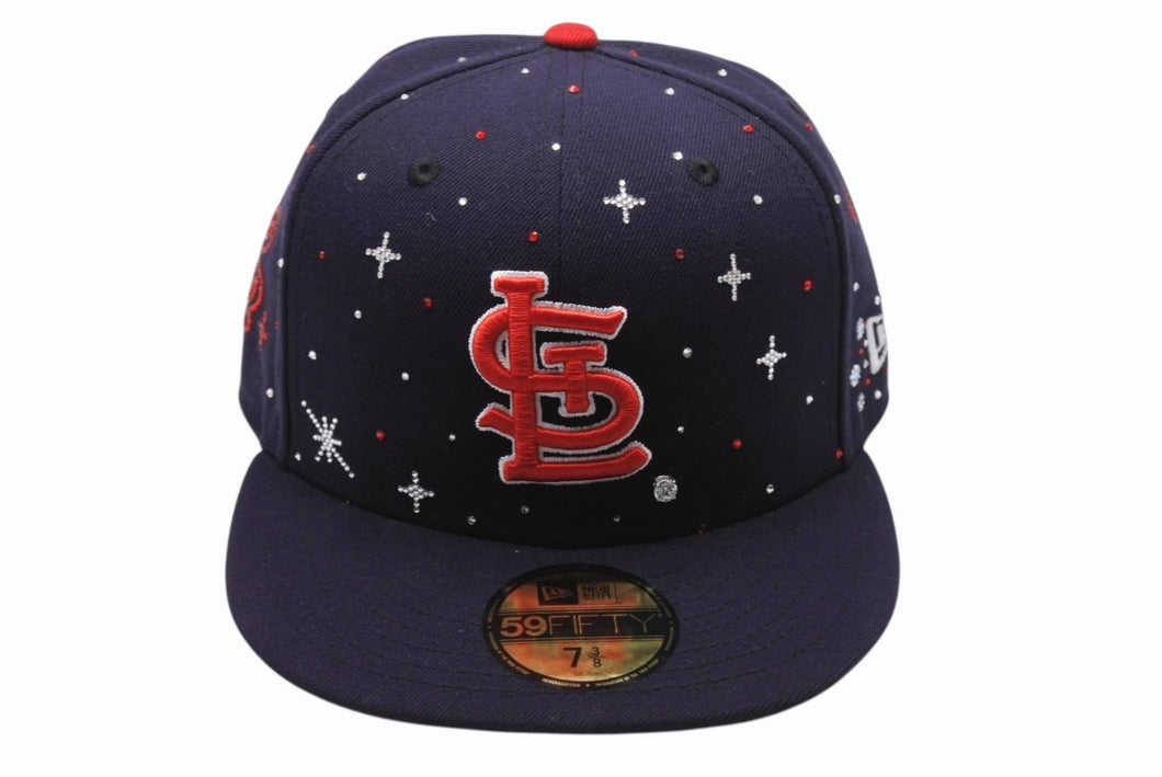 新品未使用 Couture クチュール UNIVERSEⅡ St.Louis Cardinals ジュエルキャップ 1ct ラボグロウンダイヤモンド スワロフスキー ネイビー 中古 4b003765