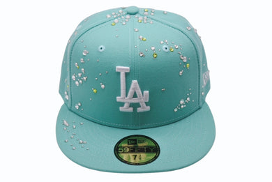新品未使用 Couture クチュール SUMMER DROP 1 FANCY Los Angeles Dodgers ジュエルキャップ スワロフスキー ミント サイズ7 3/8 中古 4b003766