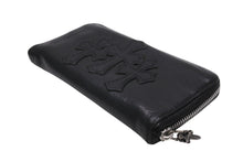 画像をギャラリービューアに読み込む, CHROME HEARTS クロムハーツ REC ZIP 3クロス ラウンドジップ レザーウォレット 長財布 ブラック シルバー 美品 中古 4b003775 