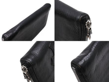 画像をギャラリービューアに読み込む, CHROME HEARTS クロムハーツ REC ZIP 3クロス ラウンドジップ レザーウォレット 長財布 ブラック シルバー 美品 中古 4b003775 