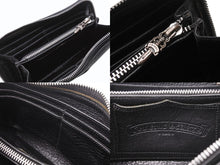 画像をギャラリービューアに読み込む, CHROME HEARTS クロムハーツ REC ZIP 3クロス ラウンドジップ レザーウォレット 長財布 ブラック シルバー 美品 中古 4b003775 