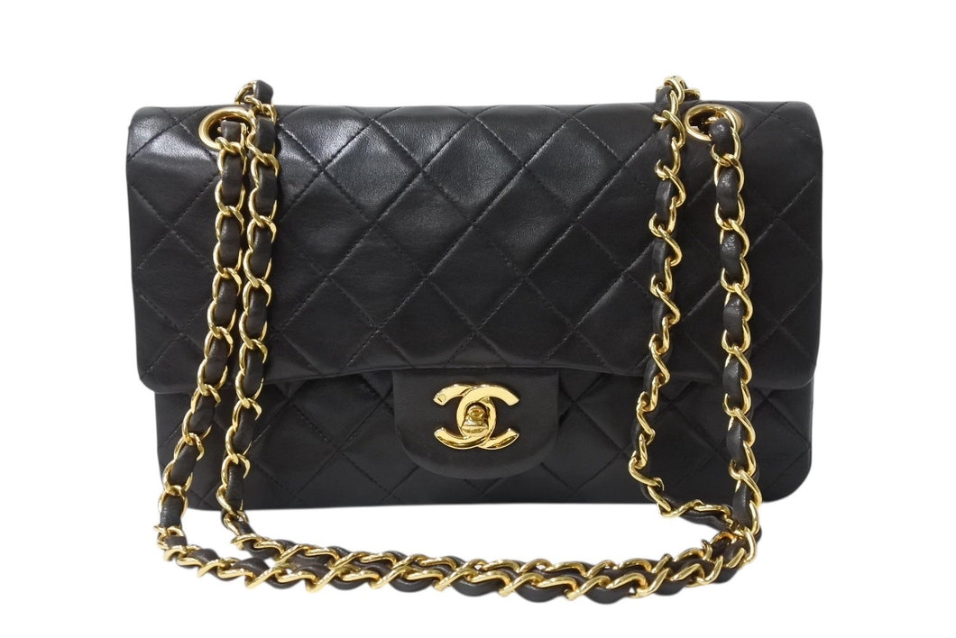 CHANEL シャネル マトラッセ23 Wフラップ Wチェーンショルダーバッグ 3番台 ラムスキン ココマーク ブラック 美品 中古 4b003777