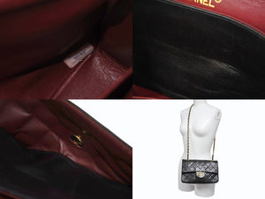 CHANEL シャネル マトラッセ23 Wフラップ Wチェーンショルダーバッグ 3番台 ラムスキン ココマーク ブラック 美品 中古 4b003777