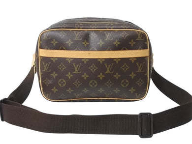LOUIS VUITTON ルイヴィトン リポーターPM ショルダーバッグ M45254 PVC ヌメ革 ブラウン ゴールド金具 美品 中古 4b003780