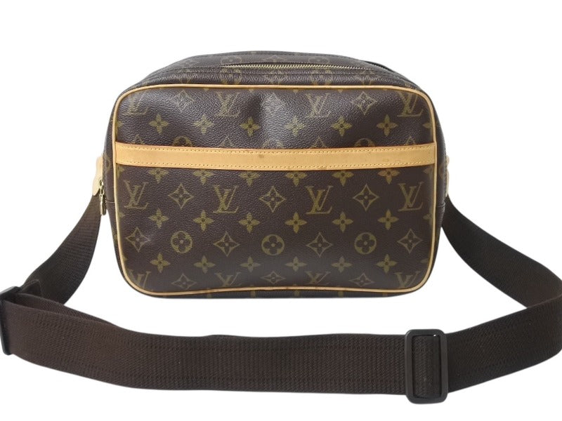 LOUIS VUITTON ルイヴィトン リポーターPM ショルダーバッグ M45254 PVC ヌメ革 ブラウン ゴールド金具 美品 中古 4b003780