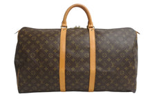 Load image into Gallery viewer, LOUIS VUITTON ルイヴィトン キーポル55 ボストンバッグ M41424 モノグラム PVC レザー ブラウン 美品 中古 4b003781