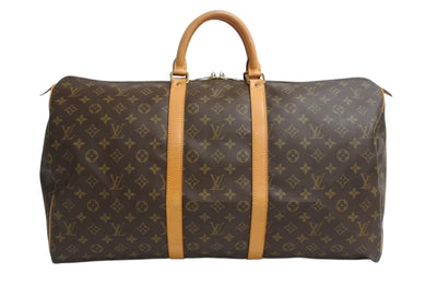 LOUIS VUITTON ルイヴィトン キーポル55 ボストンバッグ M41424 モノグラム PVC レザー ブラウン 美品 中古 4b003781