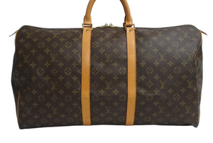 LOUIS VUITTON ルイヴィトン キーポル55 ボストンバッグ M41424 モノグラム PVC レザー ブラウン 美品 中古 4b003781